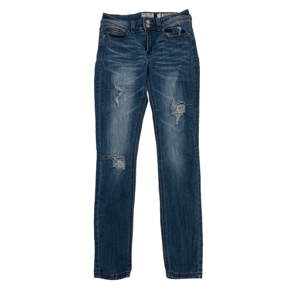 Indigo Rein Distressed Skinny Denim Jeans Size 5 Women’s